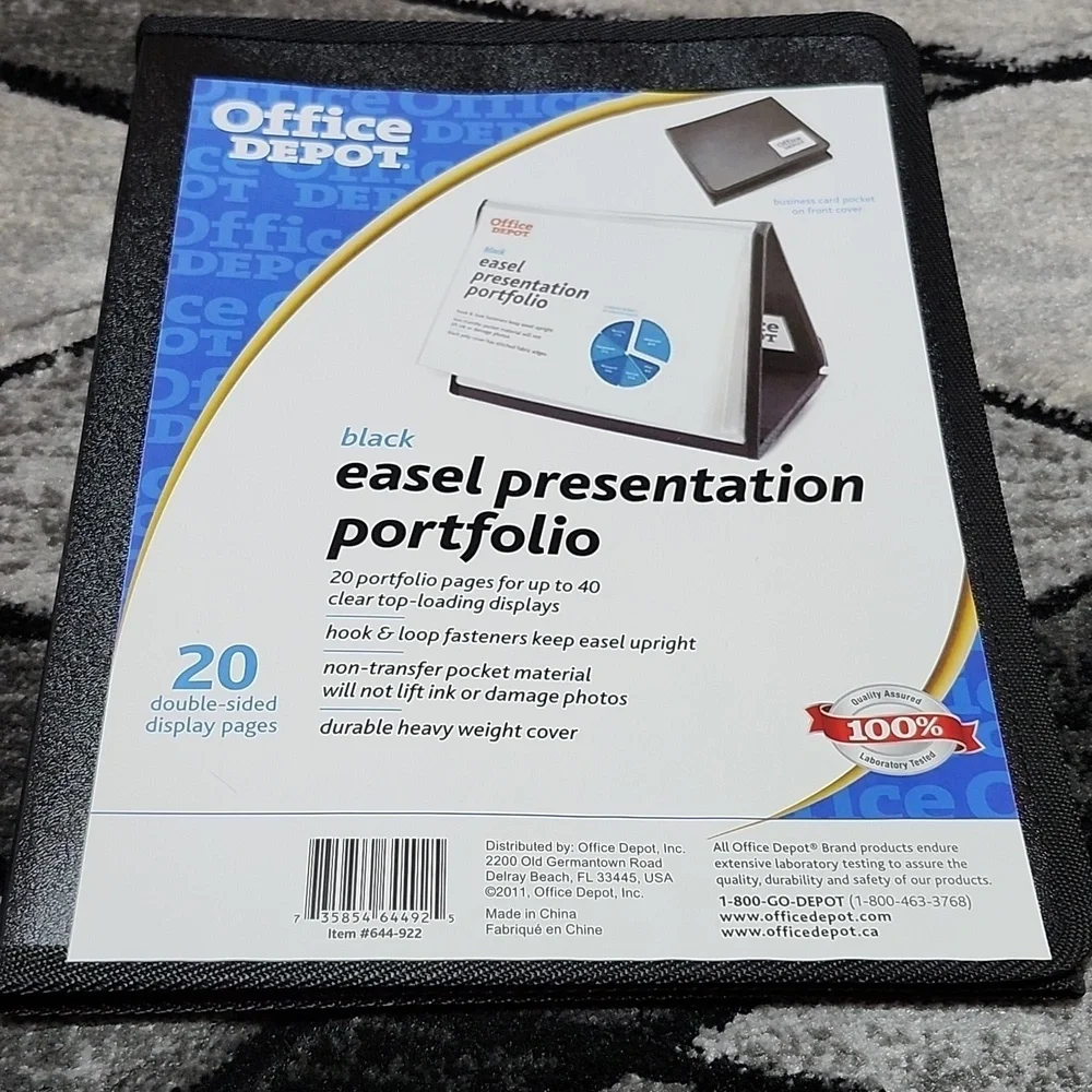 OFFICE DEPOT BLK EASEL PRESENTATION PROTFOLIO WEEKLY PLANNERPAD & ADHESI…
